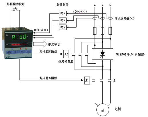 JDC系列软启动控制器接线示意图