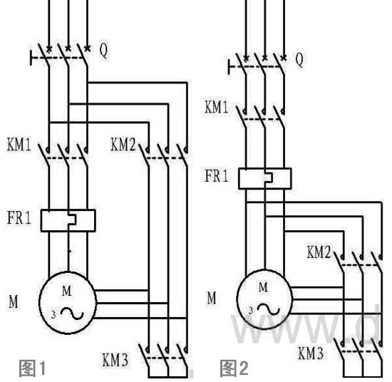 星三角启动接触器选型：两种星三角接线图