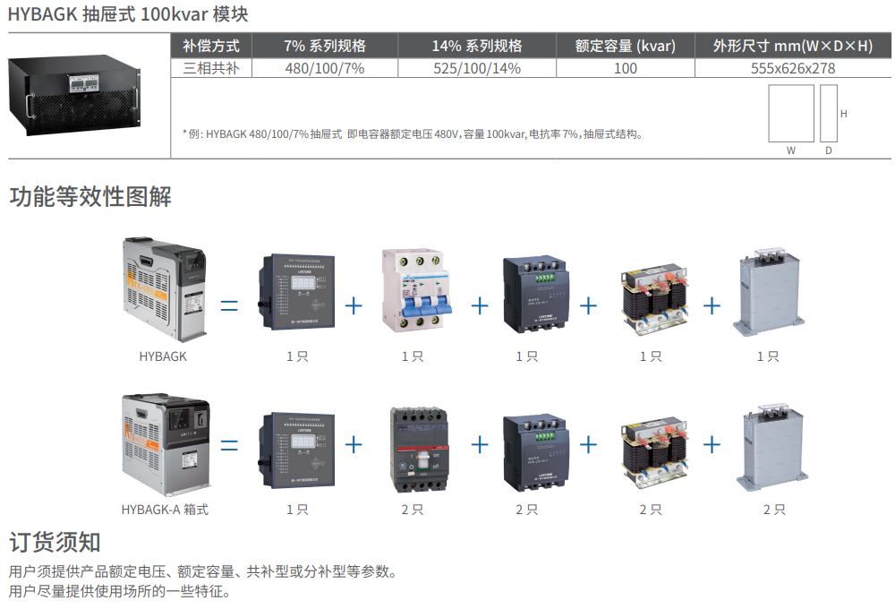 HYBAGK480/30/7%智能组合式抗谐波低压电力电容补偿装置